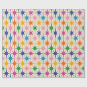 Kleurrijke Retro Starbursts Mid Century Modern Cadeaupapier (Vlak)