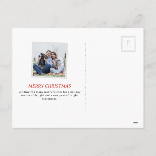 Kleurrijke retro stempel stijl rendier feestdagenkaart (Achterkant)