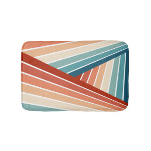 Kleurrijke retro stijl diagonaal regenboog ontwerp badmat