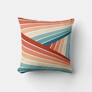 Kleurrijke retro stijl diagonaal regenboog ontwerp kussen