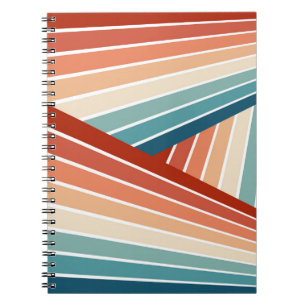 Kleurrijke retro stijl diagonaal regenboog ontwerp notitieboek
