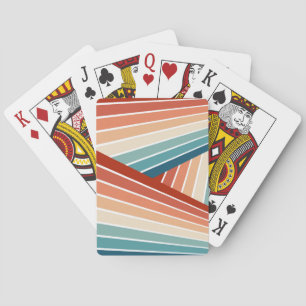 Kleurrijke retro stijl diagonaal regenboog ontwerp pokerkaarten