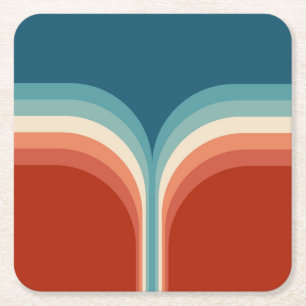 Kleurrijke Retro stijl dubbele boog decoratie Kartonnen Onderzetters
