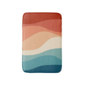 Kleurrijke retro-stijl golft decoratie badmat (Voorkant Verticaal)