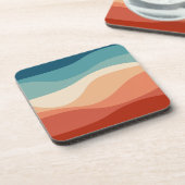 Kleurrijke retro-stijl golft decoratie bier onderzetter (Linkerzijde)