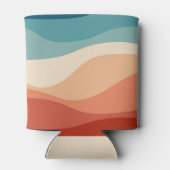 Kleurrijke retro-stijl golft decoratie blikjeskoeler (Achterkant)