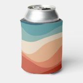 Kleurrijke retro-stijl golft decoratie blikjeskoeler (Blikje Achterkant)