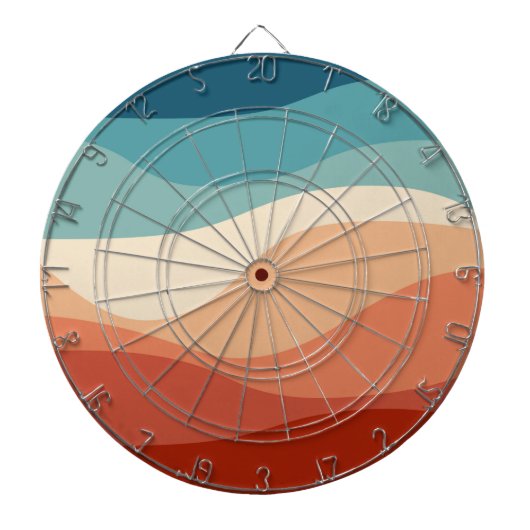 Kleurrijke retro-stijl golft decoratie dartbord (Voorkant)