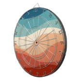 Kleurrijke retro-stijl golft decoratie dartbord (Voorkant Rechts)