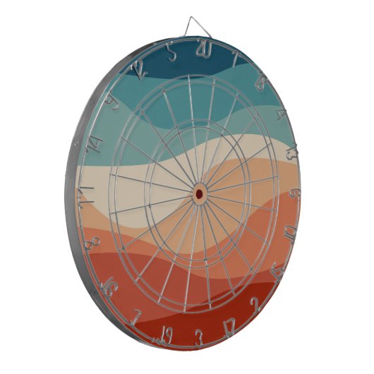 Kleurrijke retro-stijl golft decoratie dartbord (Voorkant Links)