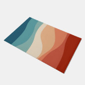 Kleurrijke retro-stijl golft decoratie deurmat (Schuin)