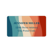 Kleurrijke retro-stijl golft decoratie etiket (Voorkant)