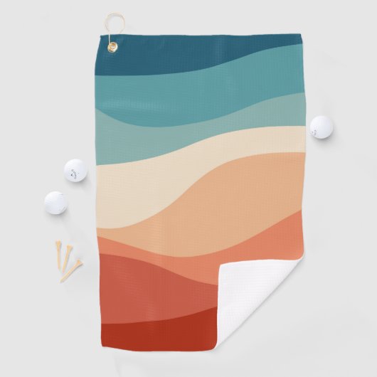 Kleurrijke retro-stijl golft decoratie golfhanddoek (Insitu)