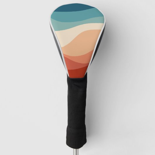 Kleurrijke retro-stijl golft decoratie golfheadcover (Voorkant)