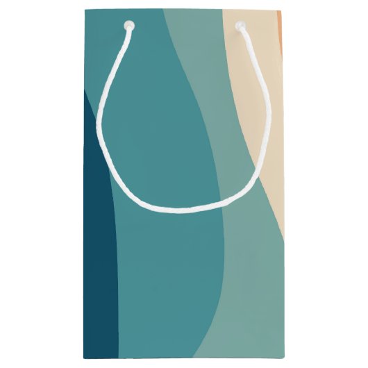 Kleurrijke retro-stijl golft decoratie klein cadeauzakje (Achterkant)