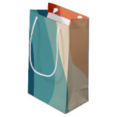 Kleurrijke retro-stijl golft decoratie klein cadeauzakje (Achterkant Gekanteld)