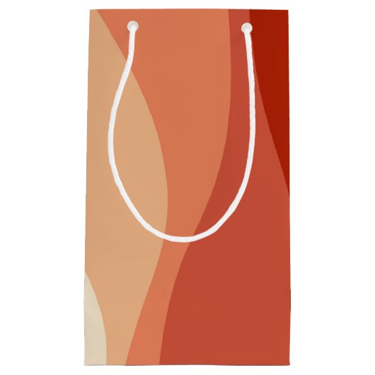 Kleurrijke retro-stijl golft decoratie klein cadeauzakje (Voorkant)