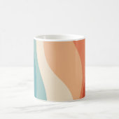 Kleurrijke retro-stijl golft decoratie koffiemok (Center)