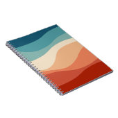 Kleurrijke retro-stijl golft decoratie notitieboek (Rechterzijde)