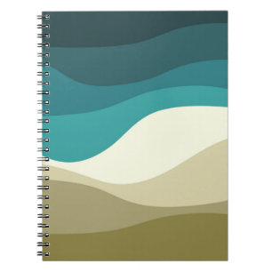Kleurrijke retro-stijl golft decoratie notitieboek