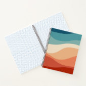 Kleurrijke retro-stijl golft decoratie notitieboek (Binnen)