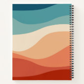 Kleurrijke retro-stijl golft decoratie notitieboek (Achterkant)