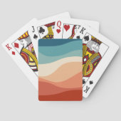 Kleurrijke retro-stijl golft decoratie pokerkaarten (Achterkant)