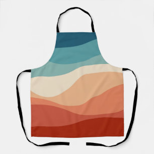Kleurrijke retro-stijl golft decoratie schort