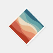 Kleurrijke retro-stijl golft decoratie servet (Hoek)