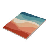 Kleurrijke retro-stijl golft decoratie tegeltje (Zijkant)