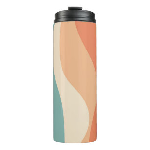 Kleurrijke retro-stijl golft decoratie thermosbeker