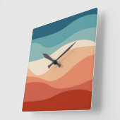 Kleurrijke retro-stijl golft decoratie vierkante klok (Hoek)