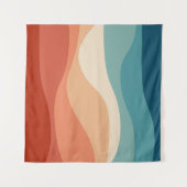 Kleurrijke retro-stijl golft decoratie wandkleed (Voorkant (horizontaal))