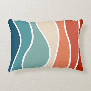 Kleurrijke retro stijl golven accent kussen