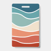 Kleurrijke retro stijl golven badge (Achterkant)