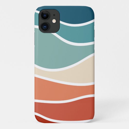 Kleurrijke retro stijl golven Case-Mate iPhone case (Achterkant)