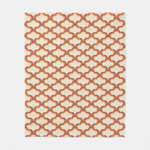 Kleurrijke retro stijl golven patroon fleece deken