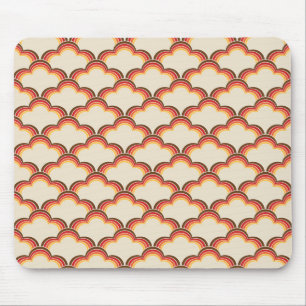 Kleurrijke retro stijl golven patroon muismat