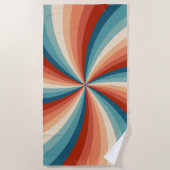 Kleurrijke retro stijl golvende zonnestralen strandlaken (Voorkant)