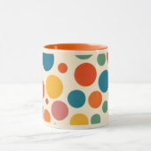 Kleurrijke retro stijl polka dot mok (Midden)