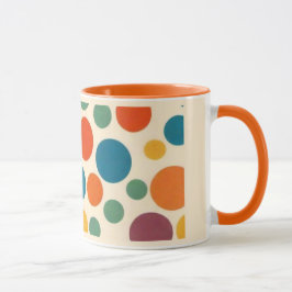 Kleurrijke retro stijl polka dot mok