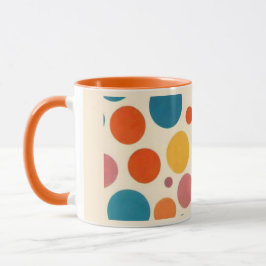 Kleurrijke retro stijl polka dot mok