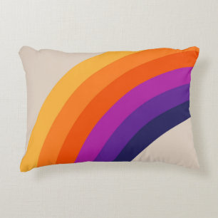 Kleurrijke retro stijl regenboog kunst accent kussen