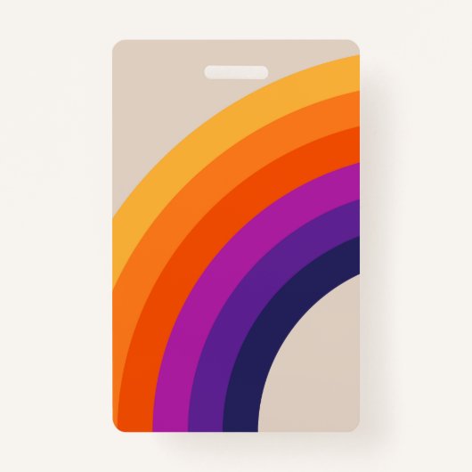 Kleurrijke retro stijl regenboog kunst badge (Voorkant)