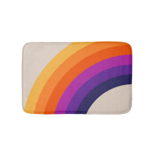Kleurrijke retro stijl regenboog kunst badmat
