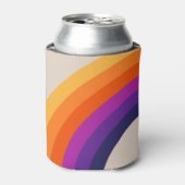 Kleurrijke retro stijl regenboog kunst blikjeskoeler (Blikje Voorkant)