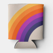 Kleurrijke retro stijl regenboog kunst blikjeskoeler (Voorkant)