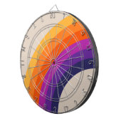 Kleurrijke retro stijl regenboog kunst dartbord (Voorkant Rechts)