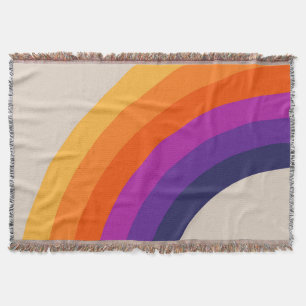 Kleurrijke retro stijl regenboog kunst deken