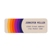 Kleurrijke retro stijl regenboog kunst etiket (Voorkant)